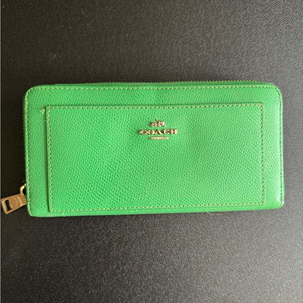 Coach Green Leather Wallet